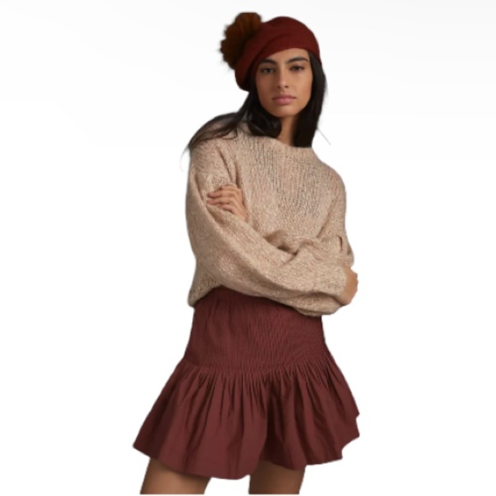 Anthropologie “Eula” Pleated Cotton Skirt - Women’s Size Small